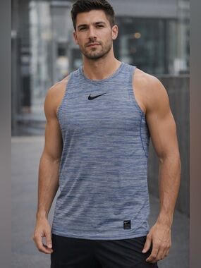 Nike | Dri-Fit Pro Men’s Tank - Heathered Blue - Size Small